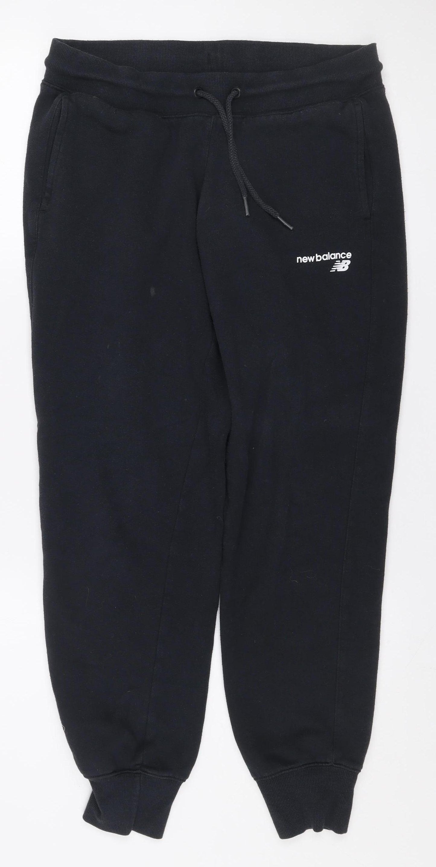 New Balance Men Black Jogger Sweatpants M Fleece Tapered Fit