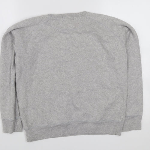 Maison Labiche Women Grey Embroidered Amour Cotton Sweatshirt Size M