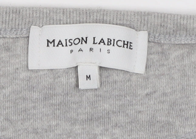 Maison Labiche Women Grey Embroidered Amour Cotton Sweatshirt Size M