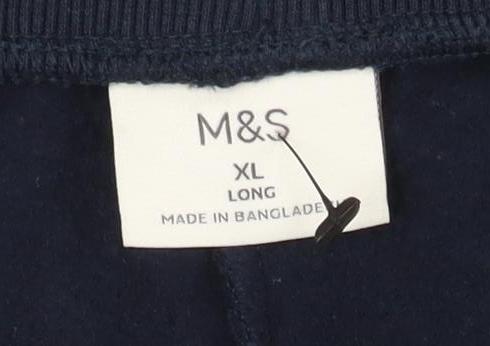 Marks and Spencer Mens Blue XL Sweat Shorts Casual Jersey Drawstring