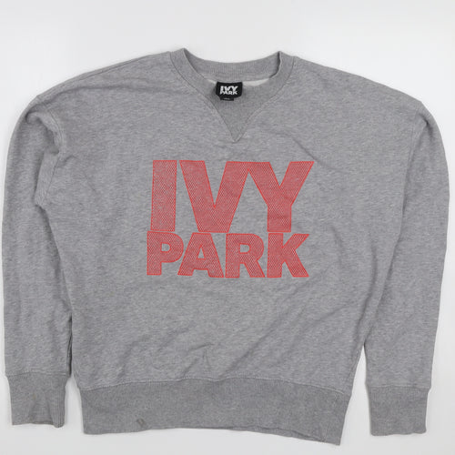Ivy Park Women’s Grey Logo Crew Neck Pullover Sweatshirt XS