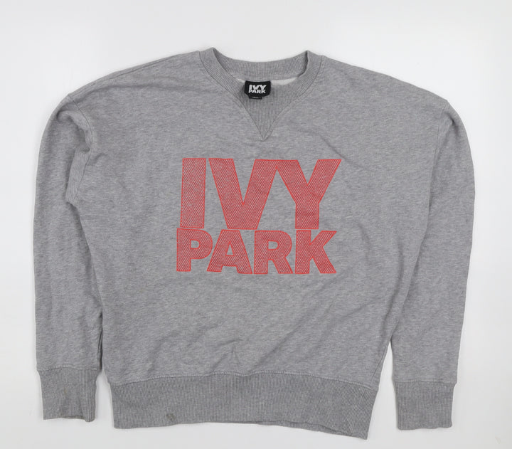Ivy Park Women’s Grey Logo Crew Neck Pullover Sweatshirt XS