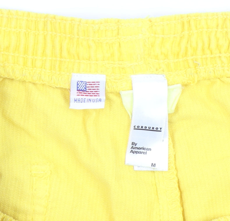 American Apparel Women’s Yellow Corduroy Hot Pants Shorts M