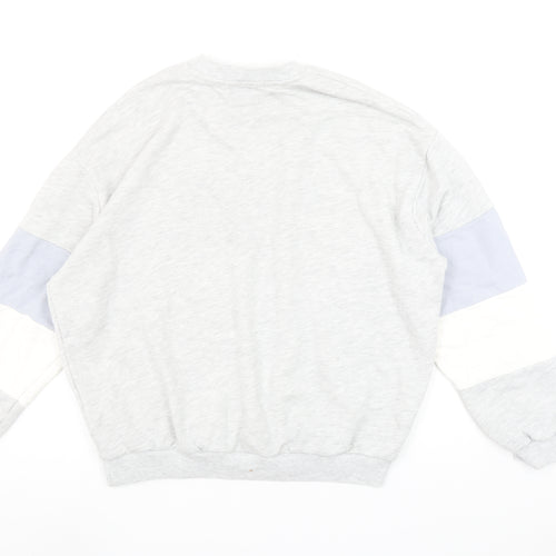 Pull & Bear Womens Grey Colourblock Surf Union Crew Neck Sweatshirt Size Small