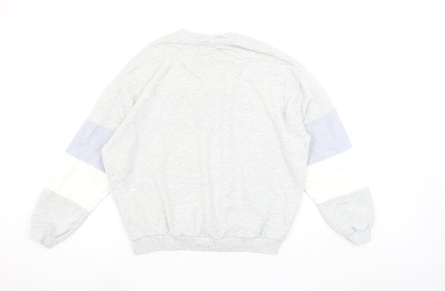 Pull & Bear Womens Grey Colourblock Surf Union Crew Neck Sweatshirt Size Small