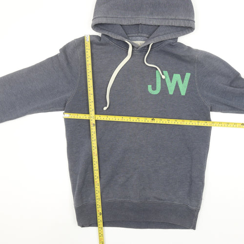 Jack Wills Men's Blue Pullover Hoodie S Logo Embroidered Fleece