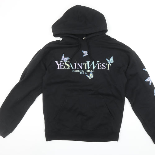 Boohoo Women’s Black Butterfly Print Pullover Hoodie Size Small