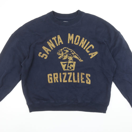 Hollister Womens Navy Blue Santa Monica Grizzlies Pullover Sweatshirt L