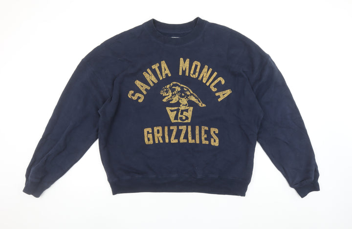 Hollister Womens Navy Blue Santa Monica Grizzlies Pullover Sweatshirt L