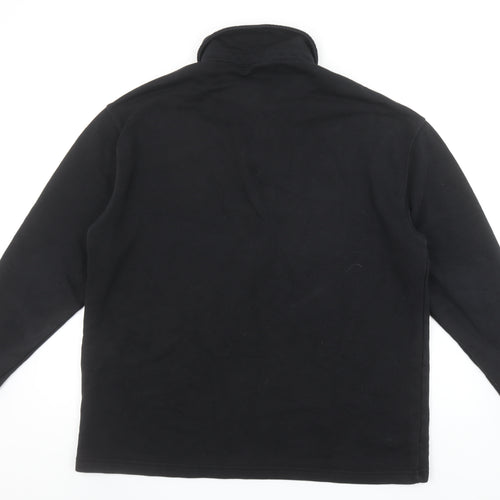 Zara Men's Black Collared Henley Sweatshirt Size M