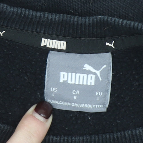 Puma Womens Black Large Crew Neck Pullover Sweatshirt
