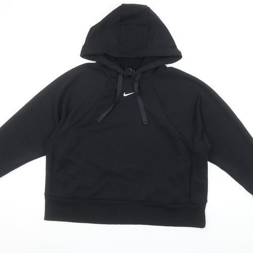 Nike Women’s Black Dri-FIT Pullover Hoodie Medium Logo Just Do It