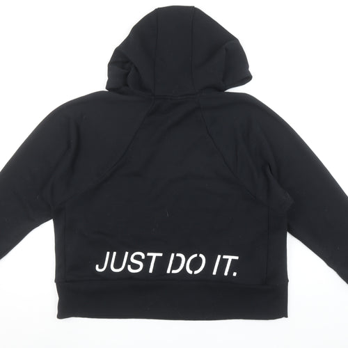 Nike Women’s Black Dri-FIT Pullover Hoodie Medium Logo Just Do It