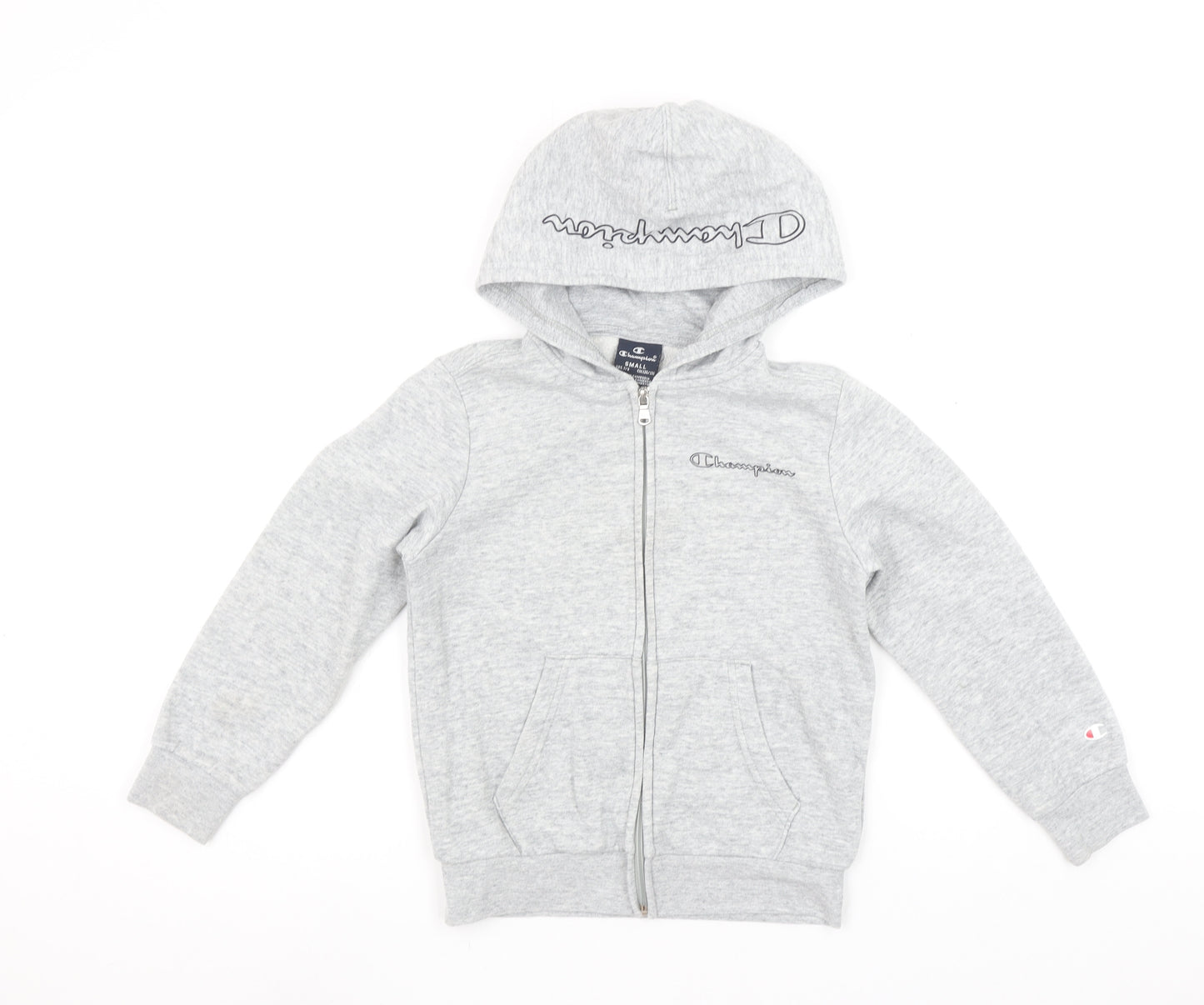 Champion Girls Grey Full Zip Hoodie Size 7-8 Years Sports Style