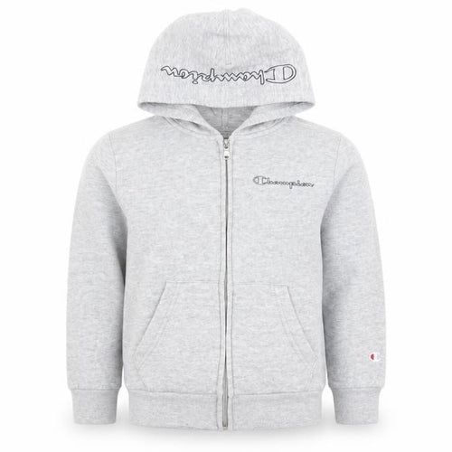 Champion Girls Grey Full Zip Hoodie Size 7-8 Years Sports Style