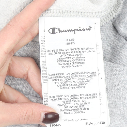 Champion Girls Grey Full Zip Hoodie Size 7-8 Years Sports Style