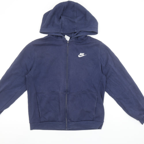 Nike Boys Blue Full Zip Hoodie XL 15-16 Years Cotton Blend Casual