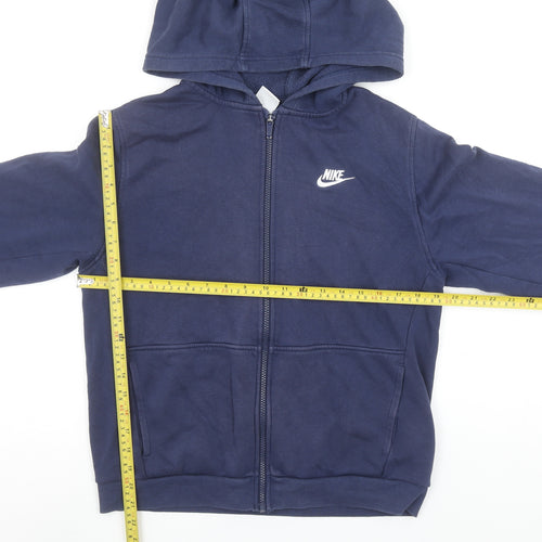 Nike Boys Blue Full Zip Hoodie XL 15-16 Years Cotton Blend Casual