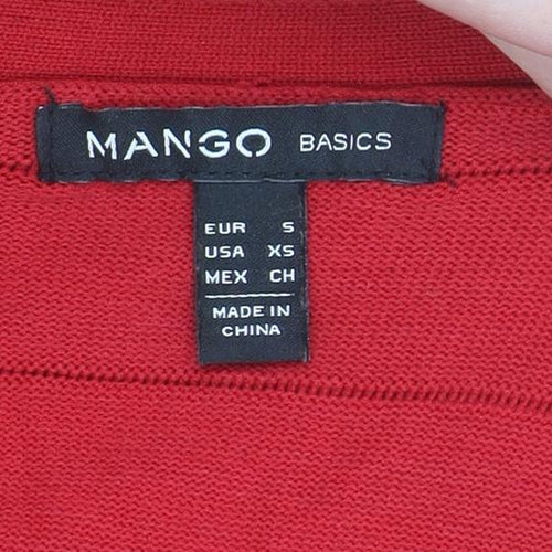 Mango Women’s Red Bodycon Knit Dress Size S 3/4 Sleeve