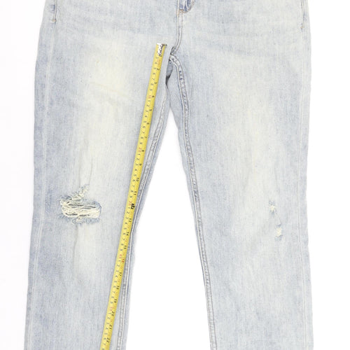 Pilcro Women's Light Blue Slim Boyfriend Distressed Jeans Size 30