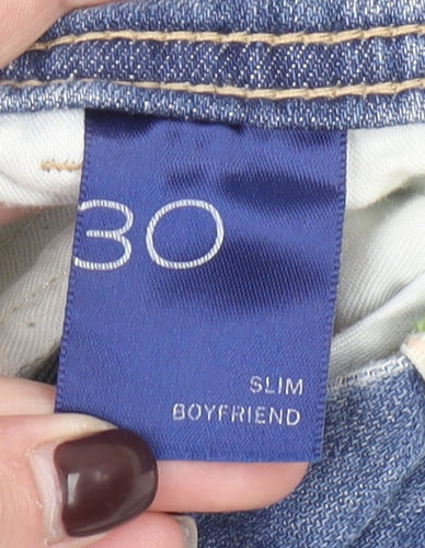 Pilcro Women's Light Blue Slim Boyfriend Distressed Jeans Size 30