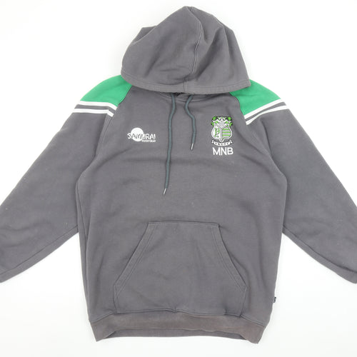 Samurai Sportswear Men's Grey Pullover Hoodie Size M Rugby Embroidered Logo