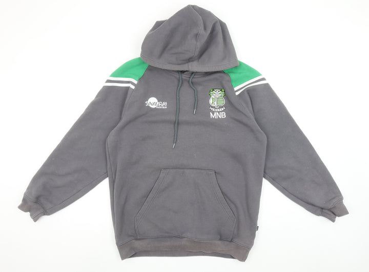 Samurai Sportswear Men's Grey Pullover Hoodie Size M Rugby Embroidered Logo