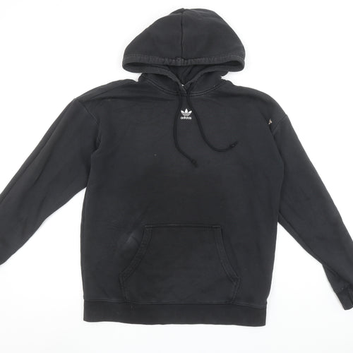 Adidas Men's Black Pullover Hoodie Size S Cotton Blend Sportswear