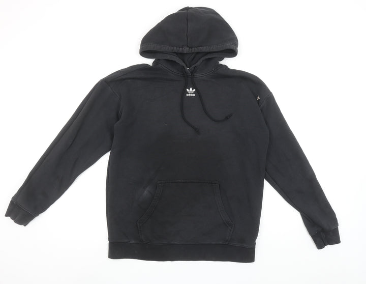 Adidas Men's Black Pullover Hoodie Size S Cotton Blend Sportswear