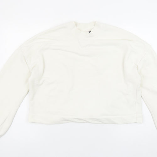 Sweaty Betty Women White Cotton Blend Backless Pullover Sweatshirt L