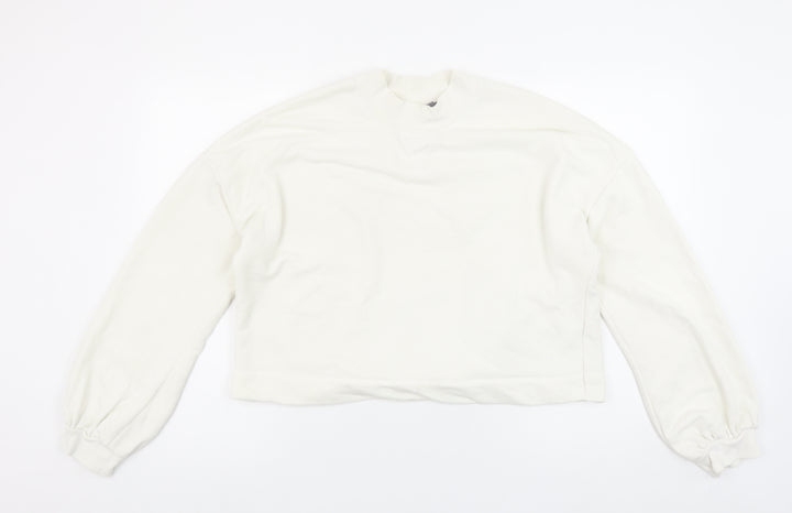 Sweaty Betty Women White Cotton Blend Backless Pullover Sweatshirt L