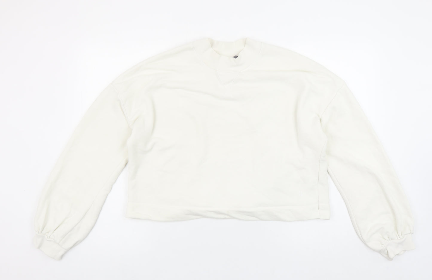 Sweaty Betty Women White Cotton Blend Backless Pullover Sweatshirt L