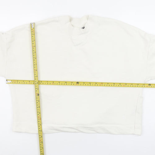 Sweaty Betty Women White Cotton Blend Backless Pullover Sweatshirt L