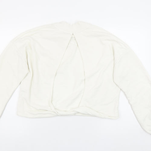 Sweaty Betty Women White Cotton Blend Backless Pullover Sweatshirt L