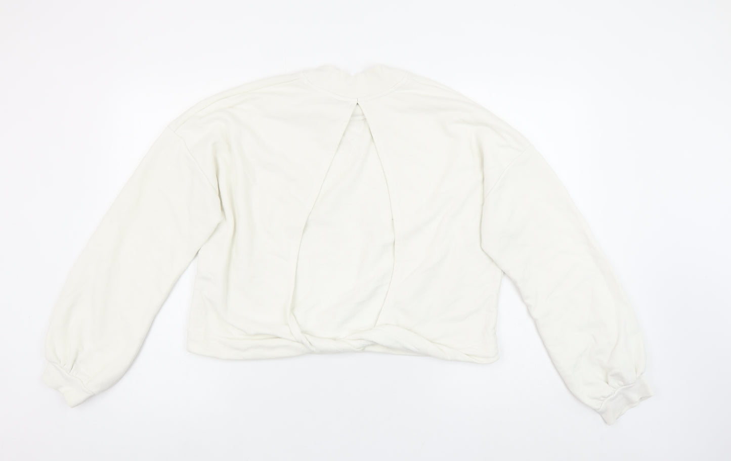 Sweaty Betty Women White Cotton Blend Backless Pullover Sweatshirt L