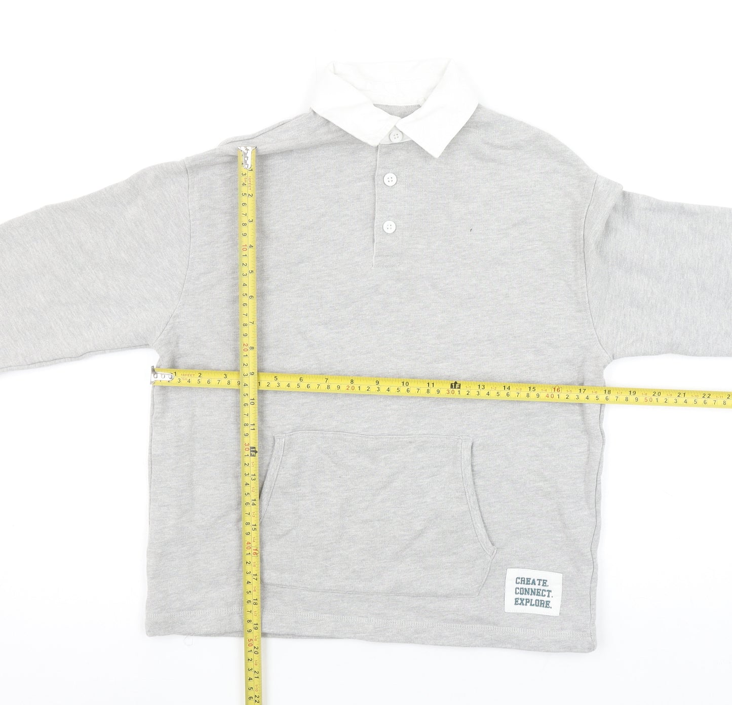 John Lewis Boys Grey Collared Henley Sweatshirt 11 Years