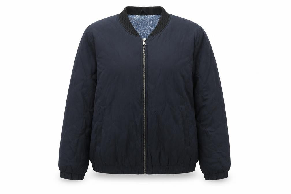 Jacqueline de Yong Women Black L Quilted Bomber Jacket Lightweight Casual