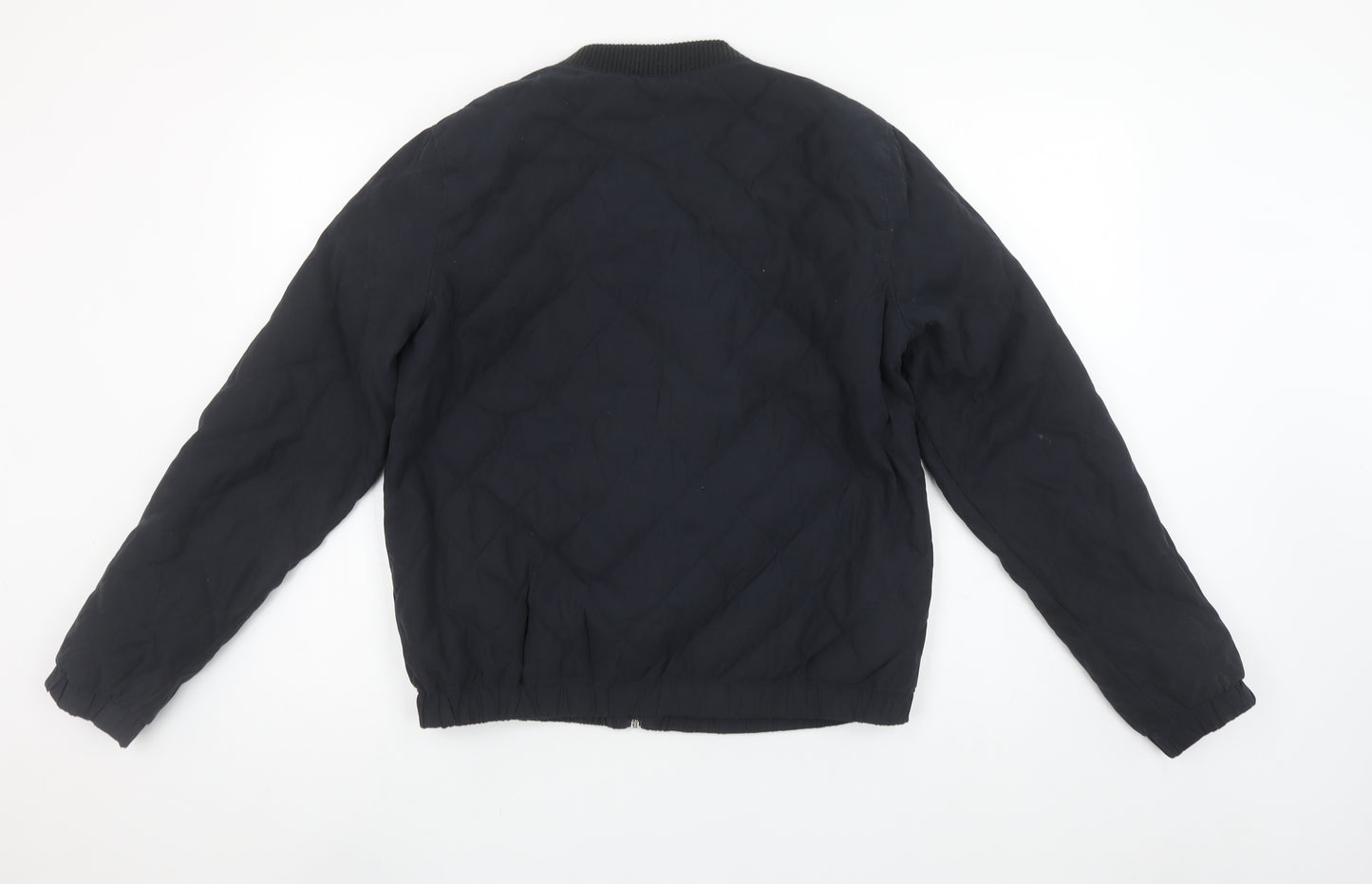 Jacqueline de Yong Women Black L Quilted Bomber Jacket Lightweight Casual