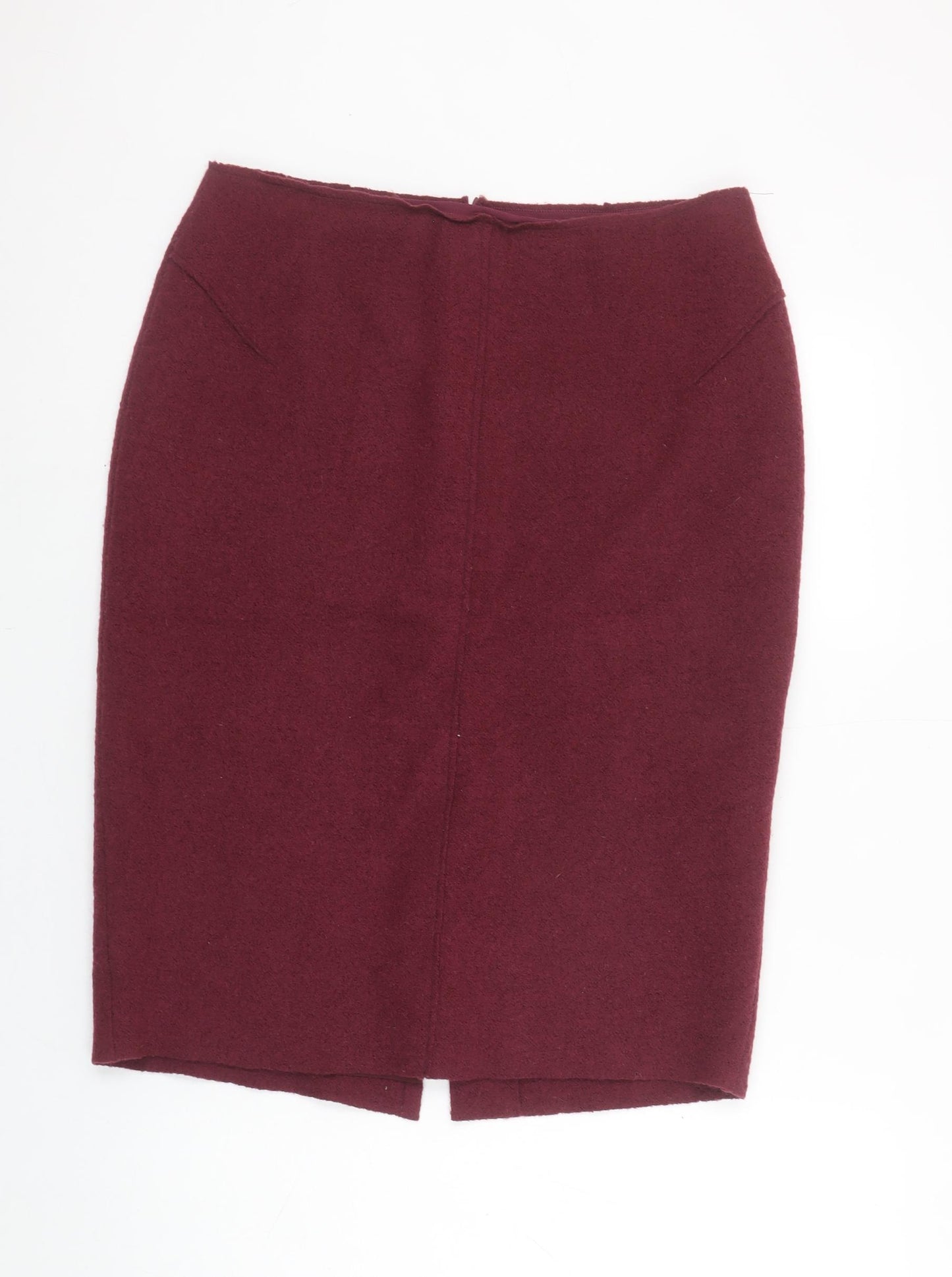 Jigsaw Women’s Red Wool Pencil Skirt Size 12 Knee Length Lined