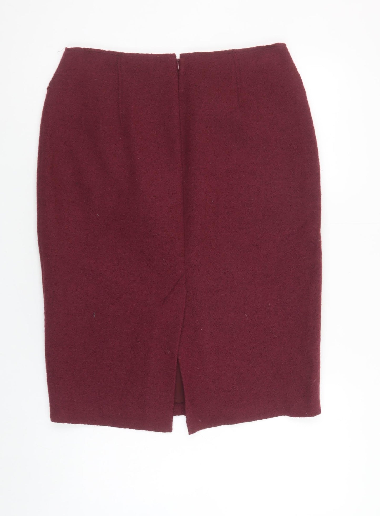 Jigsaw Women’s Red Wool Pencil Skirt Size 12 Knee Length Lined