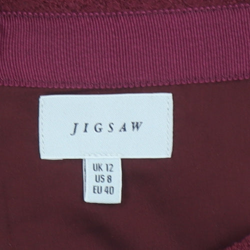Jigsaw Women’s Red Wool Pencil Skirt Size 12 Knee Length Lined