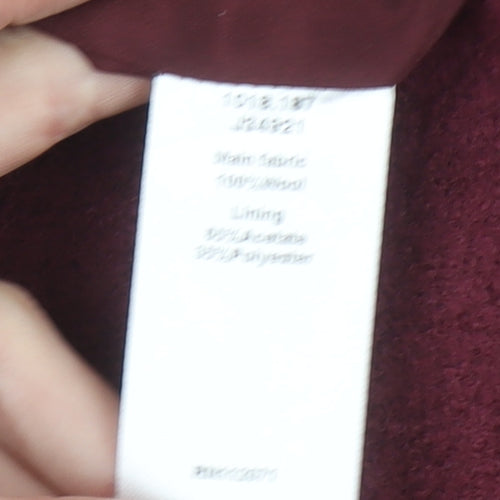 Jigsaw Women’s Red Wool Pencil Skirt Size 12 Knee Length Lined