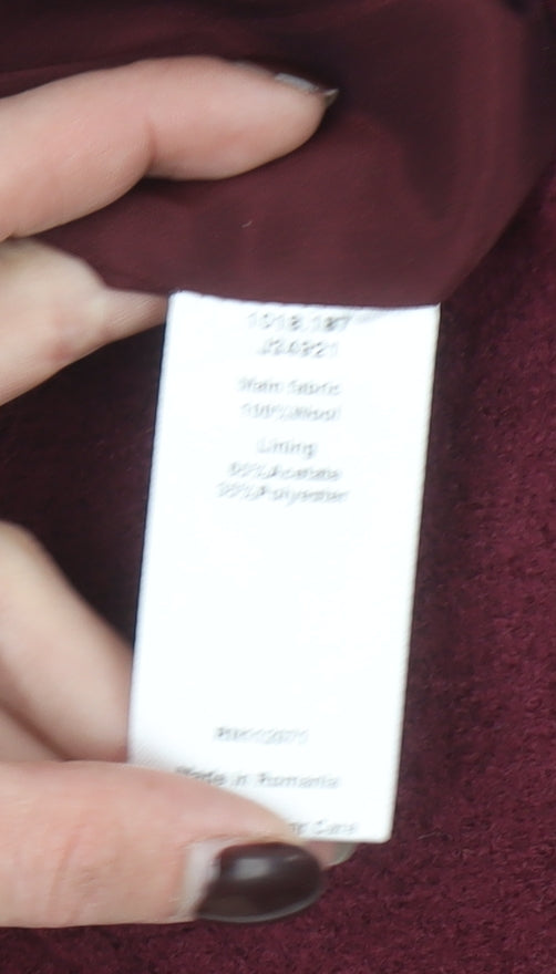 Jigsaw Women’s Red Wool Pencil Skirt Size 12 Knee Length Lined