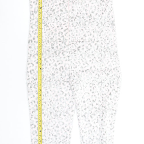 Autumn Faith Women’s Grey Animal Print Fleece Hooded Onesie Size S