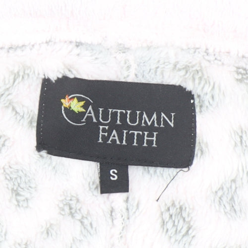 Autumn Faith Women’s Grey Animal Print Fleece Hooded Onesie Size S
