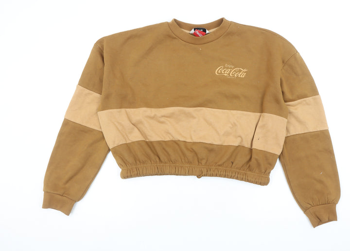 Coca-Cola Brown Colourblock Pullover Sweatshirt Women L Mr Price