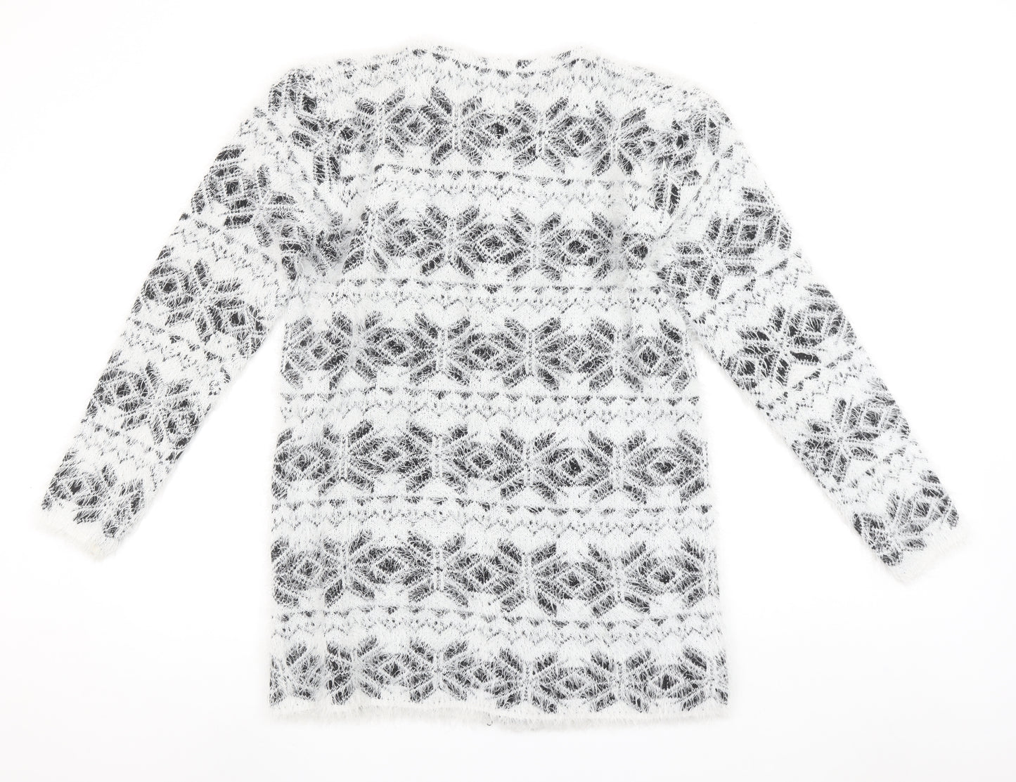 Best Live Women’s White Fair Isle Long Sleeve Cardigan Size XL/XXL