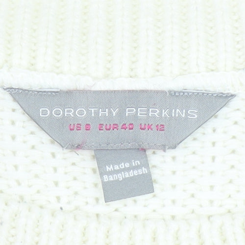 Dorothy Perkins Women’s Ivory Red Stripe Knit Jumper UK 12