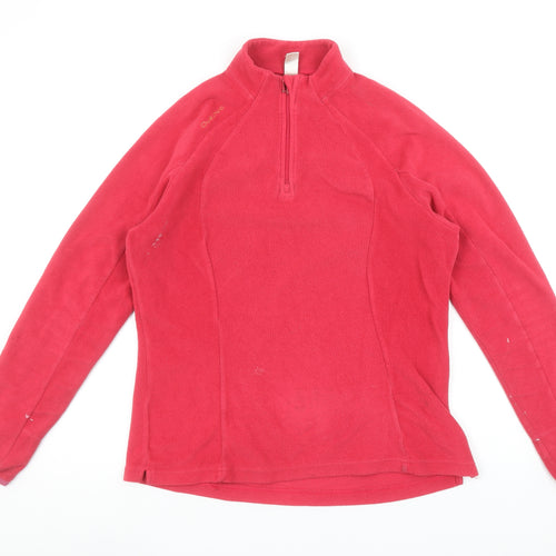Decathlon Women’s Red Fleece Pullover Sweatshirt XL 1/2 Zip Warm Winter Top