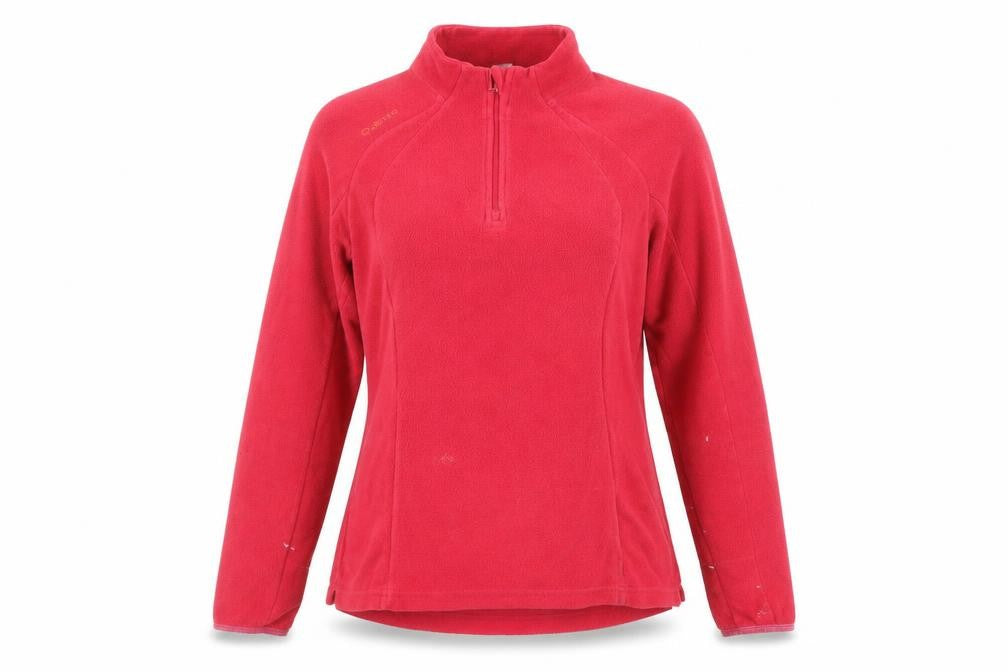 Decathlon Women’s Red Fleece Pullover Sweatshirt XL 1/2 Zip Warm Winter Top